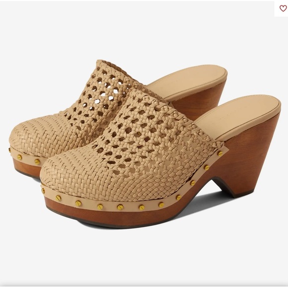 Anthro Veronica Beard Hardie Woven Leather Clogs